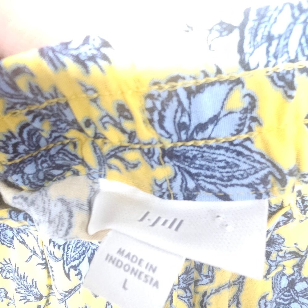 J. Jill Shorts Yellow Blue Boho Tassel Festival Coastal L NWOT - Picture 7 of 11